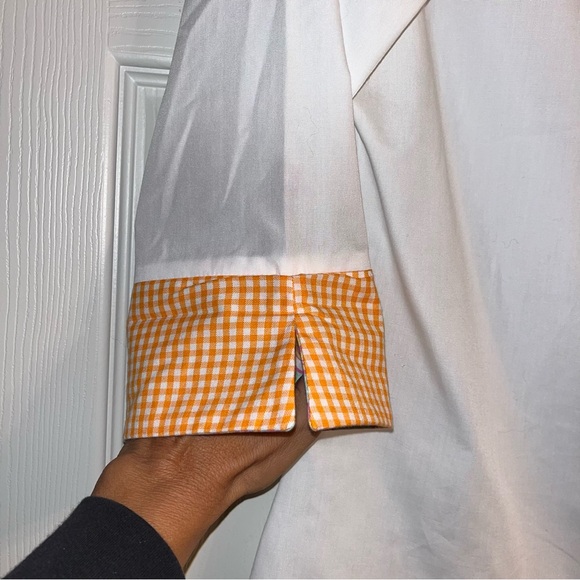 Pearly Vine Cotton Blend Poplin Preppy Button Down Blouse - Picture 8 of 11